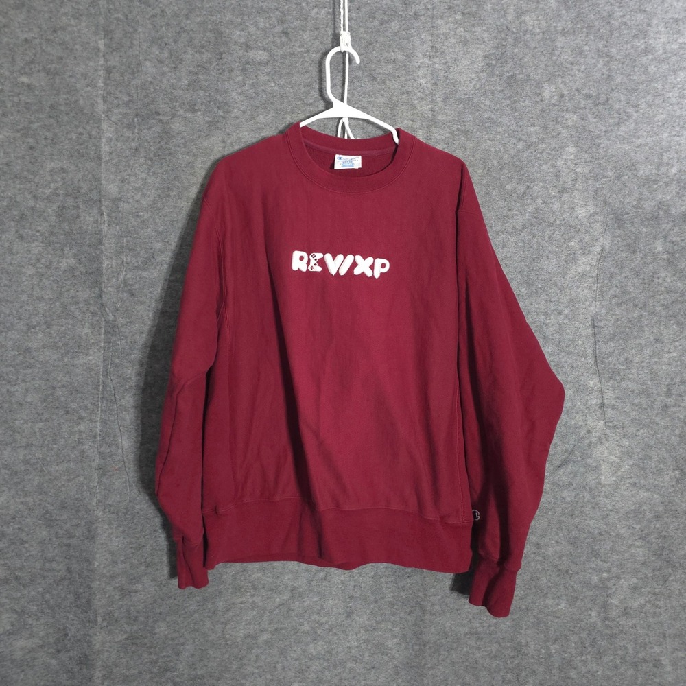 Champion Reverse Weave Mens Large Maroon REVXP Gaming Embroidered Sweatshirt L